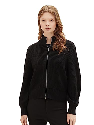 TOM TAILOR Denim Damski kardigan z dzianiny, 14482-Deep Black, L