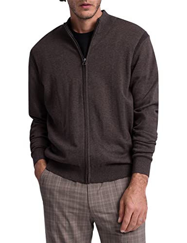 Pierre Cardin Męska kurtka z dzianiny ze stójką, brązowy, XL