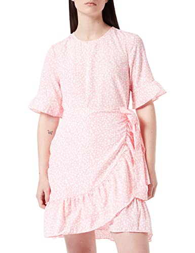 VERO MODA Sukienka damska VMHENNA 2/4 O-Neck Short Dress NOOS, geranium, różowy, XL