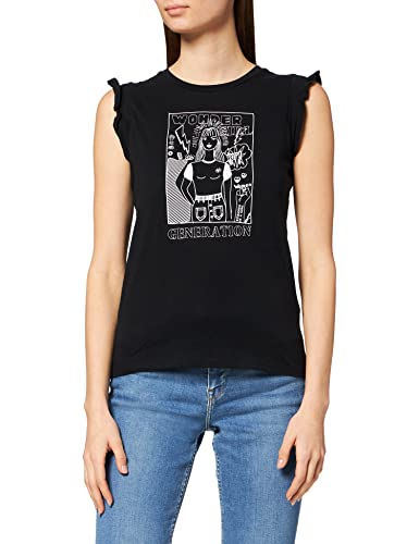 Naf Naf Damska koszulka Wonder Mc t, Noir, XS