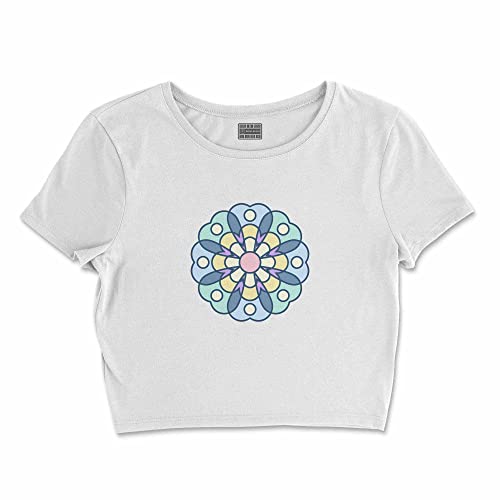 Bona Basics, Koszulka damska z nadrukiem cyfrowym,%100 bawełna, biała, casualowa, topy damskie, rozmiar: L, biały, L Krótki