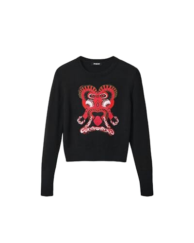 Desigual Women's Black JERS_Moon 2000 sweter damski, S