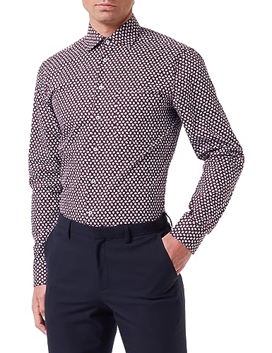 Seidensticker Męska koszula z długim rękawem Regular Fit, ciemnoczerwony, 39