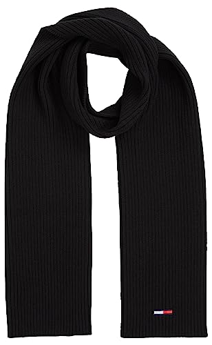 Tommy Jeans Szalik męski z flagą TJM, Czarny, Rozmiar uniwersalny