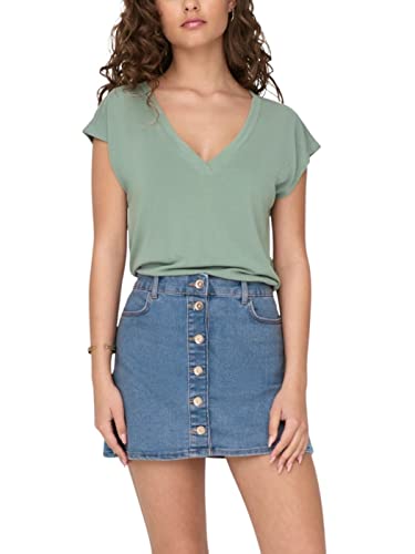 ONLY Onlfree S/S Modal V-NEC Box JRS Noos Top damski, Lily Pad, XS