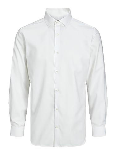 JACK & JONES Męska koszula Jprblaparker L/S Noos, White/Fit: Slim Fit, XL