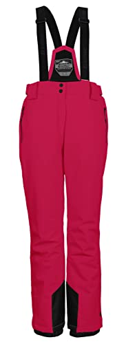 Killtec Damskie spodnie funkcyjne/spodnie narciarskie ze zdejmowanymi szelkami, ochroną krawędzi i osłoną przeciwśnieżną KSW 249 WMN SKI PNTS, różowe, 42, 37559-000