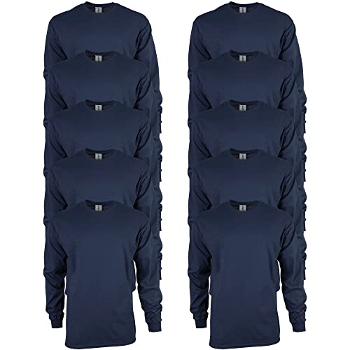 Gildan T-shirt Dla mężczyzn Bluzka z długim rękawem bawełniana Ultra, styl G2400 granatowy ,M