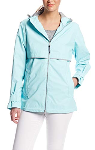 Charles River Apparel Damska kurtka przeciwdeszczowa New Englander Wind & Waterproof (Reg/Ext Sizes), Aqua Reflective, XS