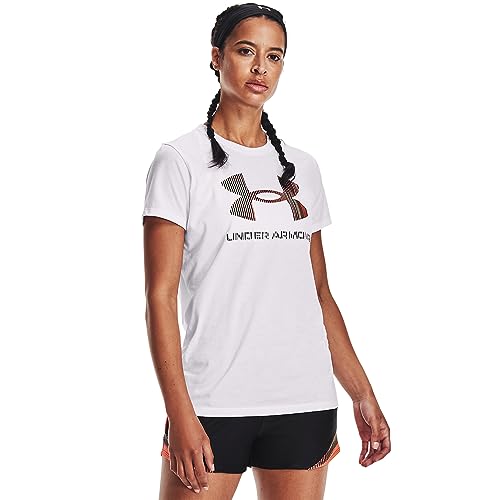 Under Armour Damska koszula Live Sportstyle Graphic Short-sleeve Crew Neck T-shirt, biała (105)/czarna, S EU