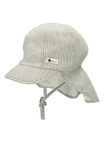Sterntaler Chłopcy czapka z daszkiem do wiązania z paskami na kark kapelusz przeciwsłoneczny, średni zielony, 49 cm