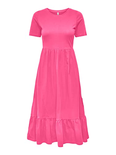 ONLY ONLMAY S/S Peplum Calf Dress Box JRS, sukienka Shocking Pink, S, Shocking Pink, S