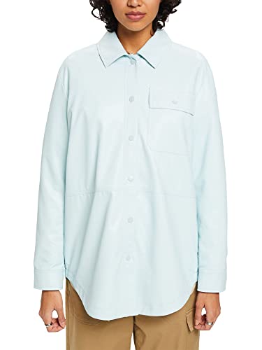 ESPRIT Collection Bluzka o wyglądzie skóry, Light Aqua Green, 36