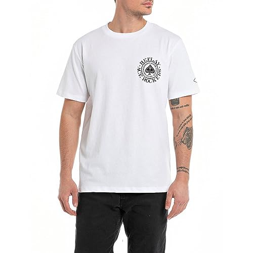 Replay T-shirt męski, 001 White, XS