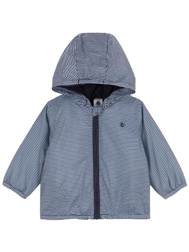 Petit Bateau Kurtka wiatrówka dla chłopców, Niebieski smoking/biały ptasie mleczko, 18 miesi?cy