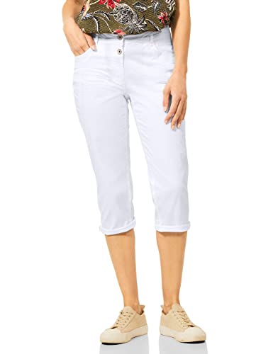 Cecil Damskie spodnie bawełniane B375073 3/4, białe, W26/L22
