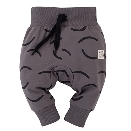 Pinokio Legginsy dziecięce Le Tigre, 95% bawełna, 5% elastan szary, paski tygrysie, unisex rozm. 62-104 (80)