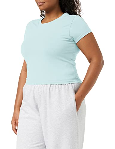 Urban Classics Damska koszulka ze streczu z dżerseju cropped Tee, niebieski (Seablue), 5XL