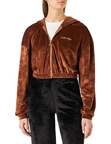 KENDALL & KYLIE Damska bluza z kapturem K&k W welurowa bluza z kapturem Kkw3711651, Dark Owk, S