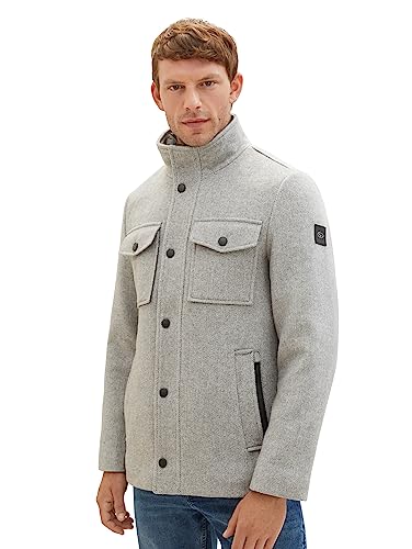 TOM TAILOR Kurtka męska, 30507 - Light Stone Grey Wool Twill, XL