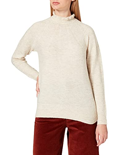 Vila Sweter damski Vidua Crew Neck L/S Knit Top-Noos, Birch/szczegóły: melanż, L