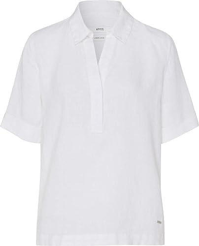 BRAX Damski styl VIO 100 LI Linen Uni bluzka, biała, 40, biały, 40