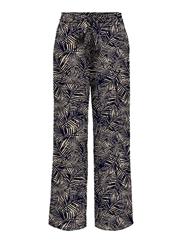 Bestseller A/S Damskie spodnie Onlnova Life Palazzo Pant PTM, Night Sky/AOP:427 Mila Leaf, 34, Night Sky/Aop:427 Mila Leaf, 34