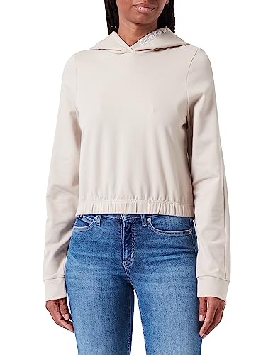 Calvin Klein Jeans Damska bluza z kapturem Milano L/S Knit Tops, Plaza Taupe, M