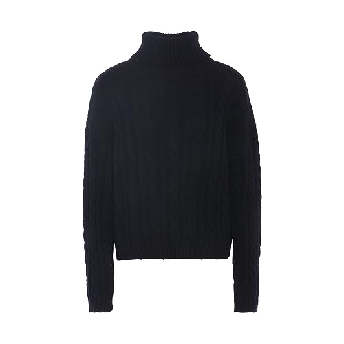 myMo Damski sweter z dzianiny z golfem akryl czarny rozmiar XL/XXL, czarny, XL