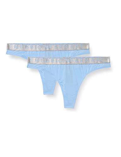 Emporio Armani Damskie kultowe stringi z mikrofibry, Barwinek, M