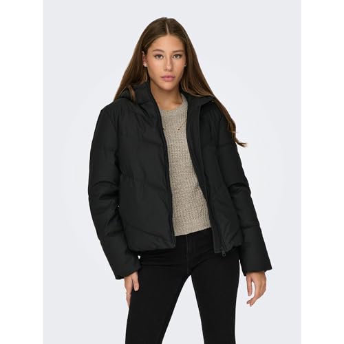 JdY Damska kurtka pikowana JDYARNHEM Water REP Short Puffa OTW NOOS, czarna, S, czarny, S