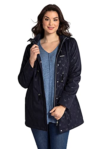 Ulla Popken Kurtka damska Jacke Mit Möwe Softshell z mewą, melanż mittelgrau, 42 duże rozmiary