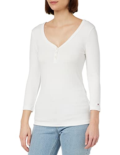 Litao-Case Damskie slim 5X2 Rib Henley 3/4 S/S dzianinowe topy, wielokolorowe, XL, Wielobarwny, XL