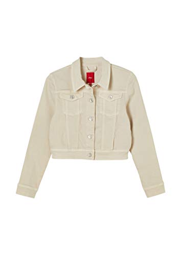 s.Oliver Dziewczęca kurtka dżinsowa z tkaniny Twill-Stretch, beżowy, S