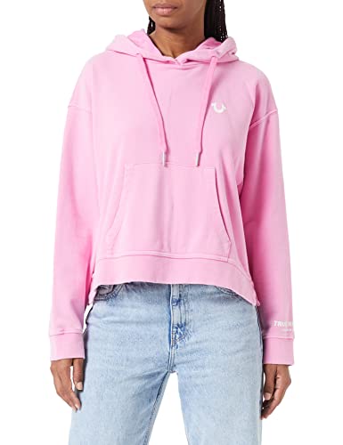 True Religion Damski sweter z kapturem, dzika róża, standardowy