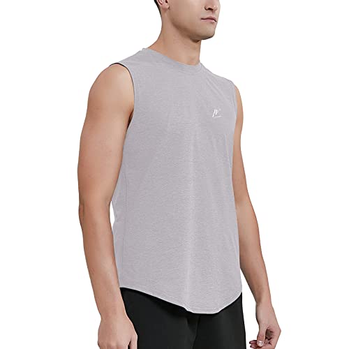 MeetHoo Tank Top męska koszulka bez rękawów koszulka treningowa kulturystyczna koszulka treningowa męska na siłownię sport koszulka funkcyjna, szary, M