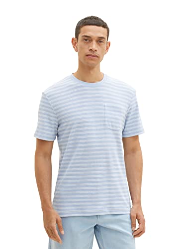 TOM TAILOR Koszulka męska 1036443, 31987-Stonington Blue Grindle, 3XL, 31987 - Stonington Blue Grindle, 3XL