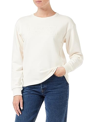 Armani Exchange Damska bluza z długim rękawem, Comfy Fit, On Tone Logo, biały, XS