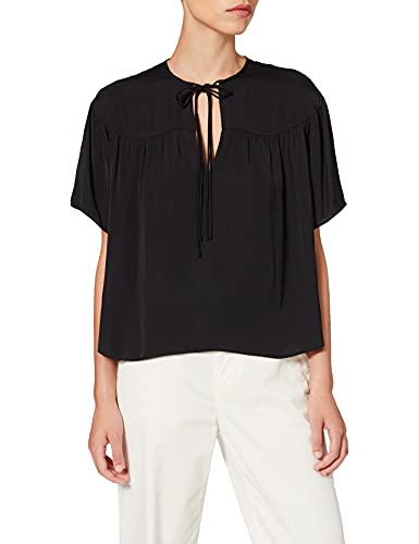 Scotch & Soda Damska bluzka z krótkim rękawem, Black 0008, M