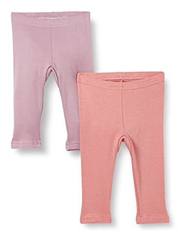 Pippi Uniseks, niemowlęce z AOP (2-pak) legginsy, różowy (Dusty Rose), 62, Dusty Rose, 62