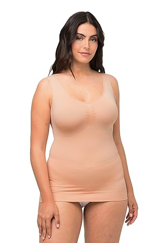 Ulla Popken Damski top modelujący, szampański, 50/52