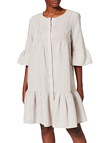 APART Fashion sukienka lniana damska, jasnoszary, 44