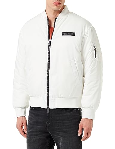 Armani Exchange Męska kurtka bomber Shell Limited Edition We Beat As One, biały, M