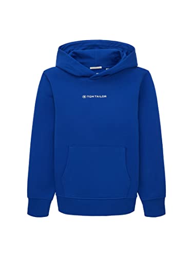 Chłopięca bluza z kapturem TOM TAILOR z napisem, 14531-błyszczący królewski błękit, 92/98