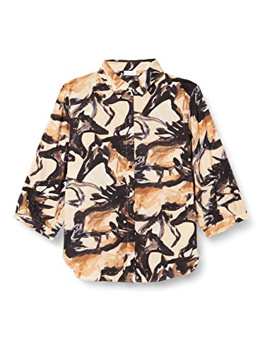 Gerry Weber Damska bluzka 160020-31420, ecru/biały/czarny nadruk, 38, Ecru/biały/czarny nadruk