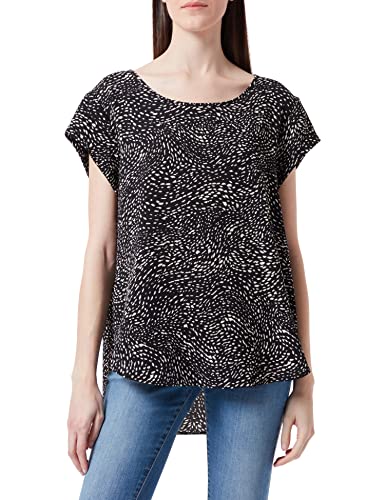 ONLY Onlvic Ss Aop Top Noos Ptm Koszulka Kobiety, Black/Aop:blurry Dot, 42
