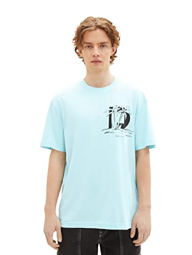 TOM TAILOR Denim Koszulka męska 1036479, 30655-Soft Light Turquoise, XXL, 30655 - Soft Light Turquoise, XXL