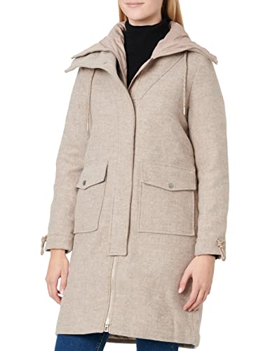 TOM TAILOR Damski Płaszcz ze stójką 1032470, 30284 - Offwhite Beige Twill Structure, S