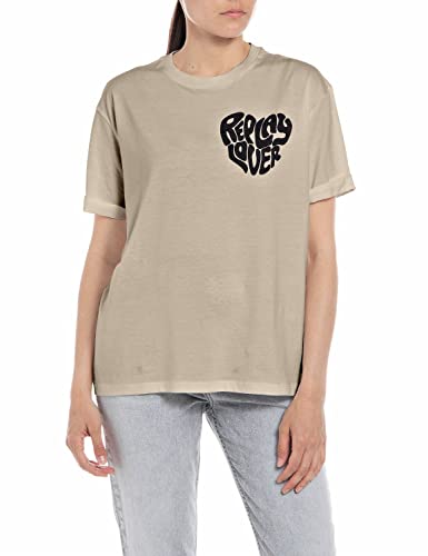 Replay T-shirt damski, 893 piaskowy, XS
