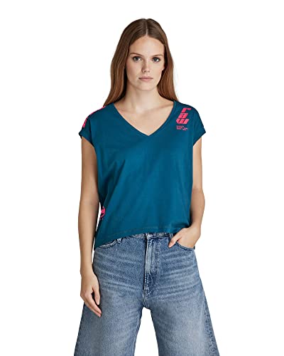 G-STAR RAW Damska koszulka sportowa Back Gr Loose V T, Blue (Nitro 336-1861), M